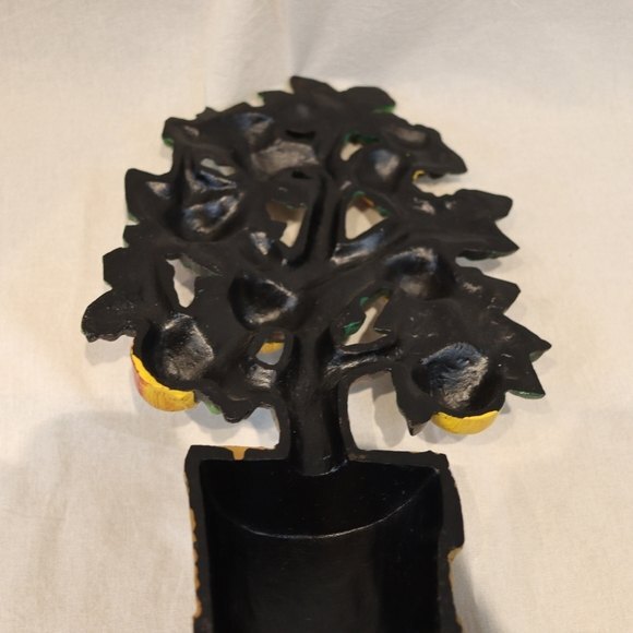 Vintage Cast Iron Apple Tree Doorstop Rustic Farmhouse Decor 12" Tall - Picture 11 of 14